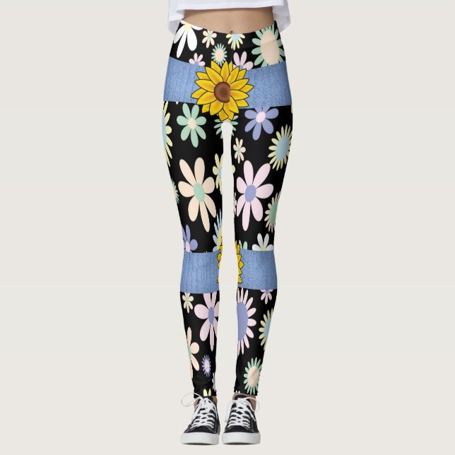 tournesol fleurs assorties long leggings adolescen (Devant)