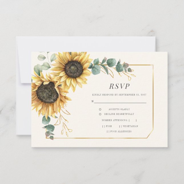 Tournesol Floral Eucalyptus Feuille vert RSVP (Devant)