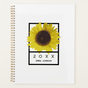 Tournesol Floral Jaune Moderne Nom Personnalisé