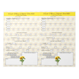 Tournesol jaune 5 et 1 Bloc-notes pour le suivi de