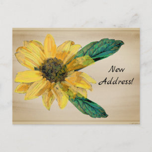 Tournesol jaune Changement d'adresse Carte postale