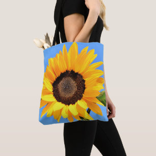 Tournesol jaune contre soleil sur Sac fourre-tout 