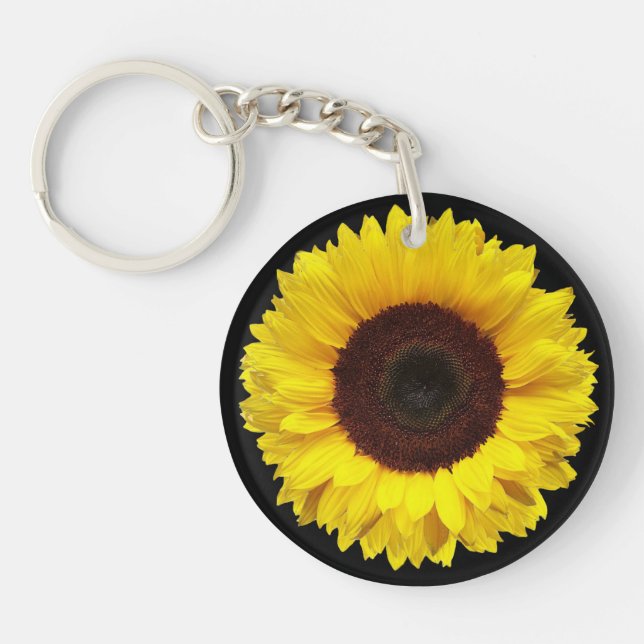 Tournesol jaune d'or sur Arrière - plan noir sur m (Devant)