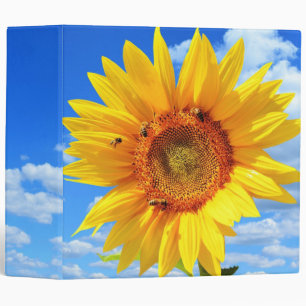Tournesol jaune et abeilles 3 Cercle Classeur Ciel