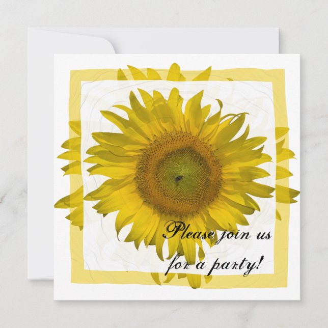 Tournesol Jaune Invitation de la fête de toutes le (Devant)
