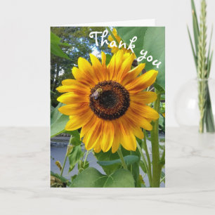 Tournesol jaune joyeux avec Carte de remerciements