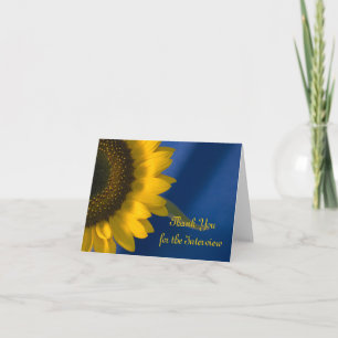 Tournesol jaune sur le Merci d'entrevue bleu