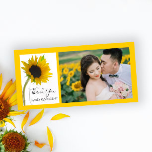 Tournesol jaune sur Merci Mariage blanc