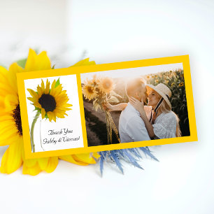 Tournesol jaune sur Merci Mariage blanc