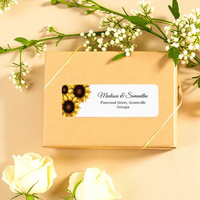 Tournesol Mariage Jaune Blanc Floral Rustique (Créateur téléchargé)