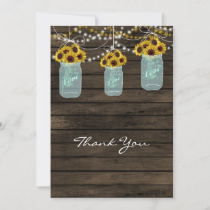 tournesol mason jarre douche nuptiale merci cartes