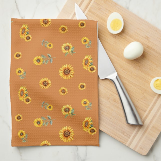 Tournesol Motif Grand Serviette de cuisine (Quart Plié)
