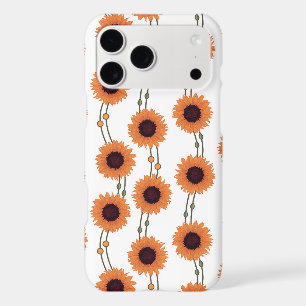 Tournesol orange Art Nouveau rétro floral rayures