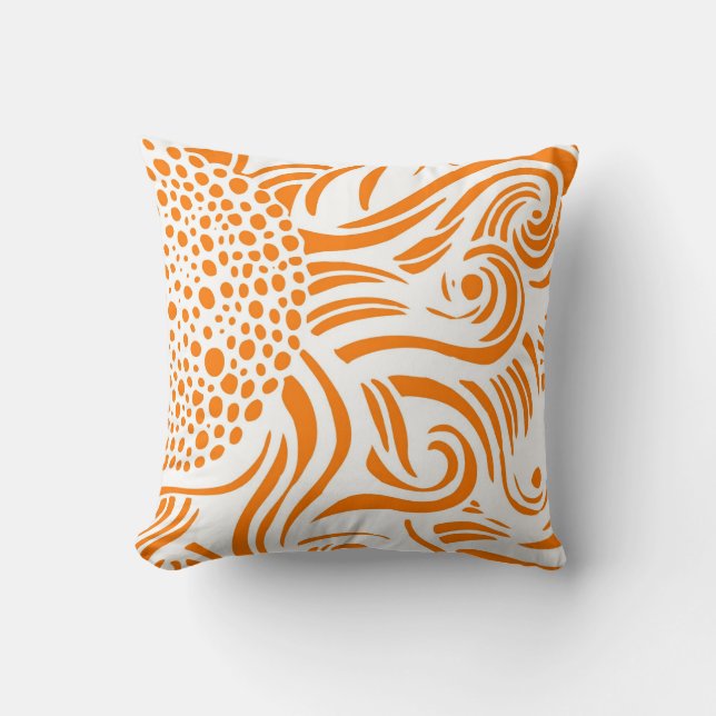 Tournesol - orange/blanc - coussin (Recto)