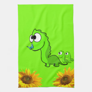 Tournesol Papillon Dinosaure serviette de cuisine