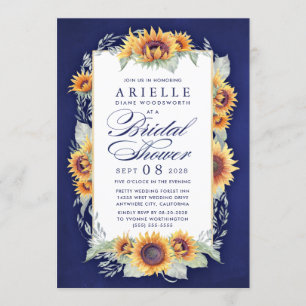 Tournesol Pays Rustique Douche nuptiale Invitation