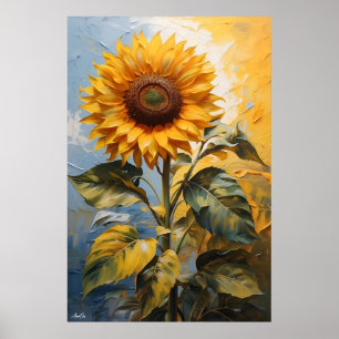 Tournesol   Poster d'art mural   Peinture à l'huil