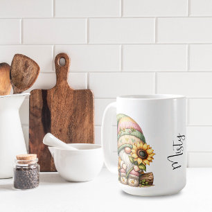 Tournesol printanier Gnome en céramique Mug