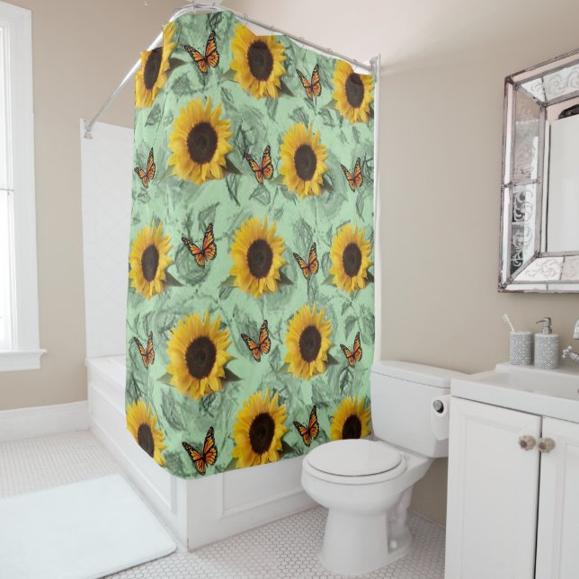 Tournesol rideau de douche (En situation)