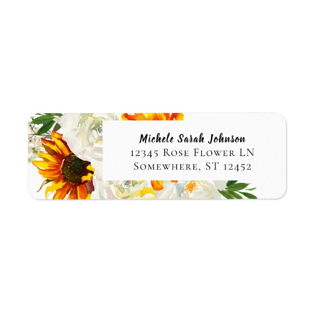 Tournesol & Rose blanche Artsy Mariage floral (Devant)