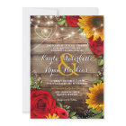 Tournesol & Rose Rustic Wood Lights Invitation