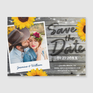 Tournesol rustique Enregistrer la date Invitations