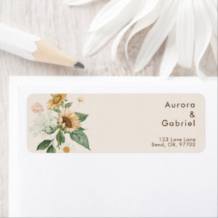 Tournesol Rustique Mariage Beige Adresse de retour