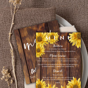Tournesol rustique - Menu Mariage de automne en bo