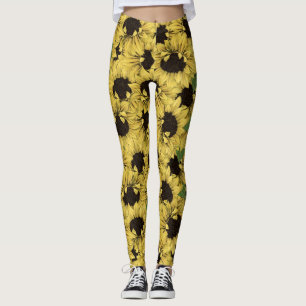 Tournesol rustique partout sur des Leggings design