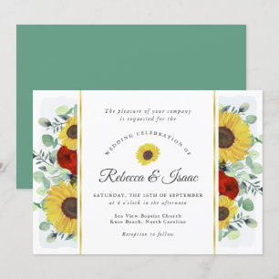 Tournesol rustique Rose Faire-part de mariage de v