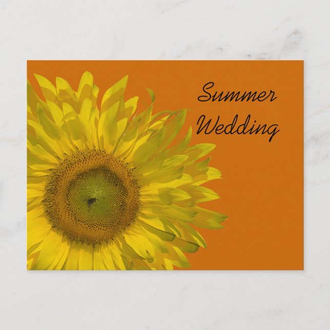 Tournesol sur Orange Mariage d'été Faire-part (Devant)
