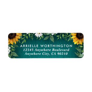 Tournesol turquoise Pays Daisy rustique Mariage