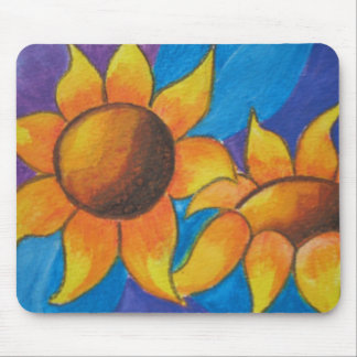 Tournesols abstraits peignant le tapis de souris