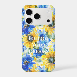 Tournesols jaunes bleus