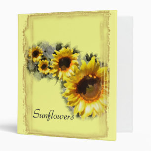 Tournesols jaunes dans un classeur de rangée