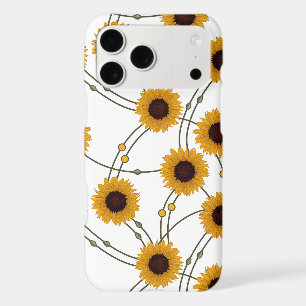 Tournesols jaunes rétro Art Nouveau aléatoires Flo
