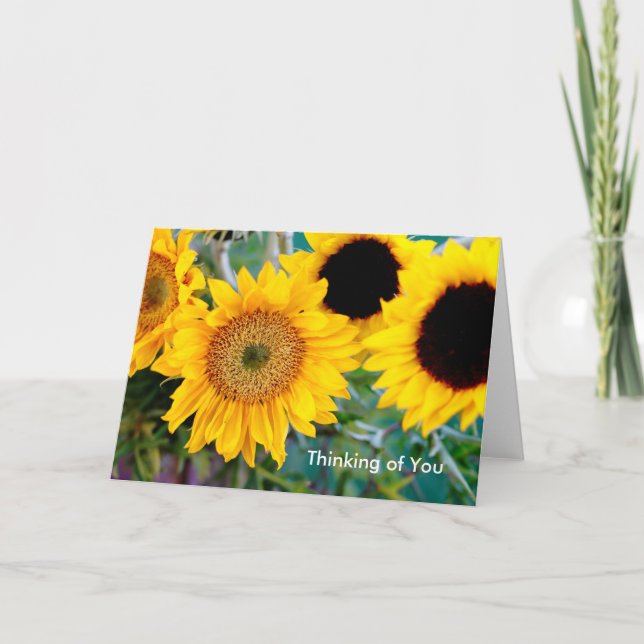Tournesols - pensant à vous carte de note (Devant)