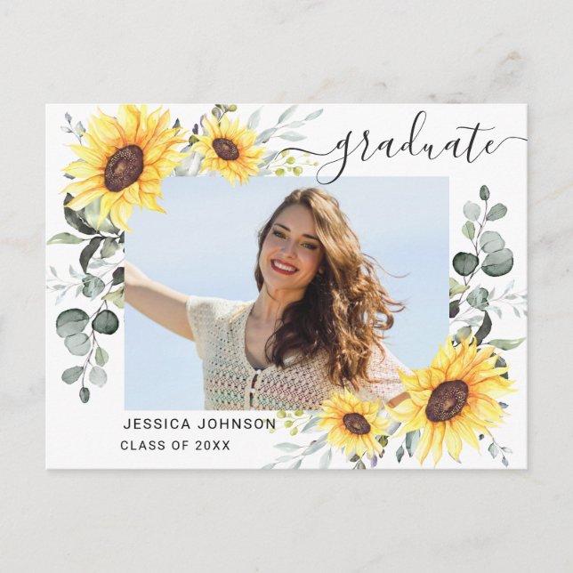 Tournesols PHOTO Graduation Party Invitation  (Devant)