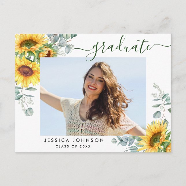 Tournesols PHOTO Graduation Party Invitation (Devant)