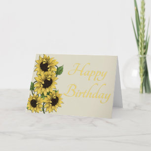 Tournesols Rustiques Bonne carte d'anniversaire
