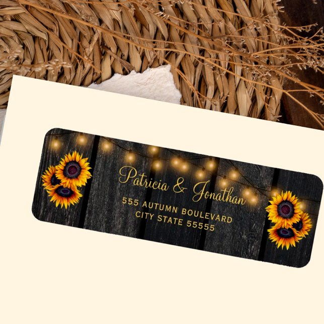 Tournesols rustiques grange bois mariage adresse d (Créateur téléchargé)