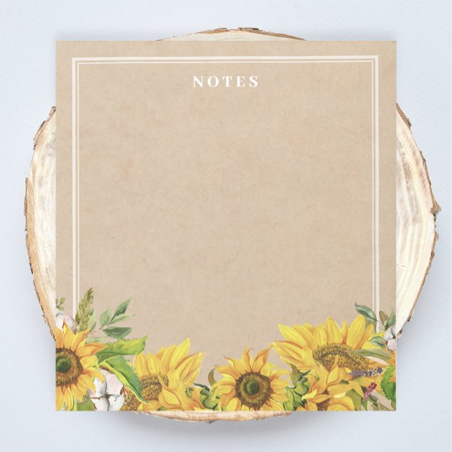 Tournesols rustiques sur Bloc-notes Kraft (Créateur téléchargé)