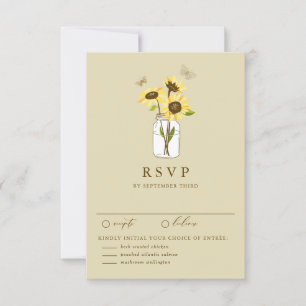 Tournesols vintages sur Mason Jar Wedding Carte RS