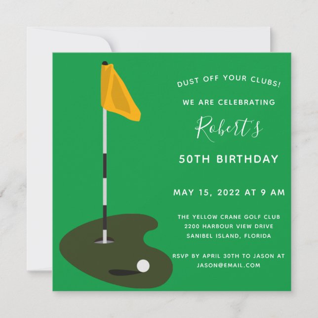Tournoi de golf 50e anniversaire Invitation (Devant)