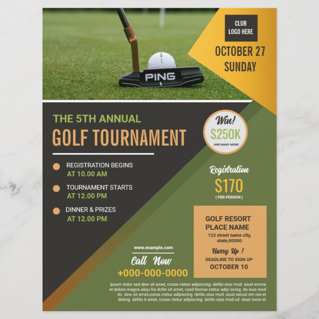 Tournoi de golf Modèle (Devant)