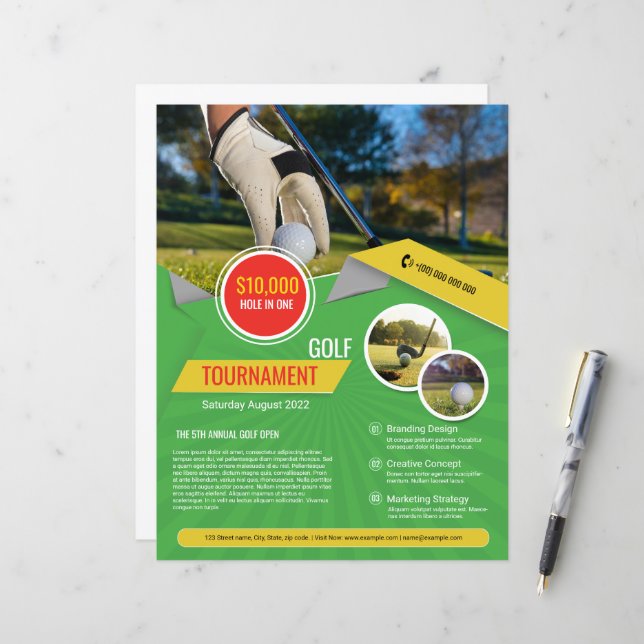 Tournoi de golf Modèle (Devant/Arrière en situation)