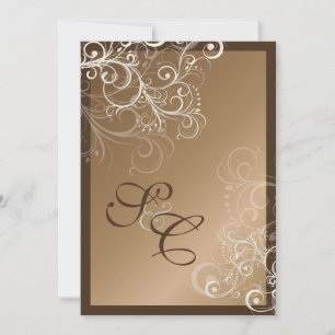 Tournoi de mariage en cuivre + perle Invitations