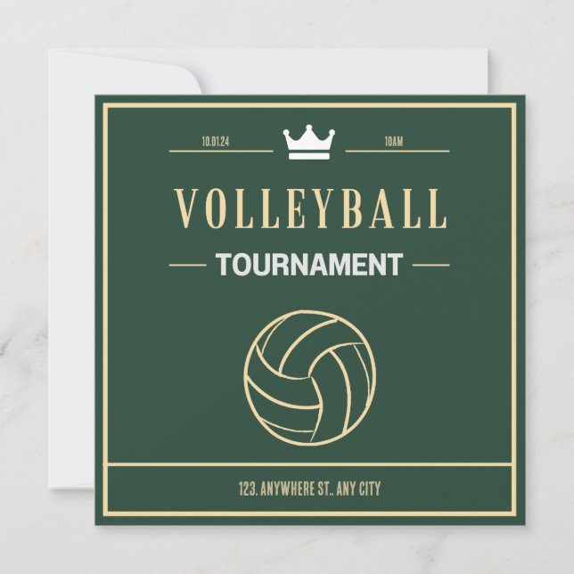 Tournoi de volley-ball ou événement Invitation (Devant)