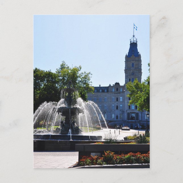 Tourny Water Fountain Parliament Quebec Postcard (Front)