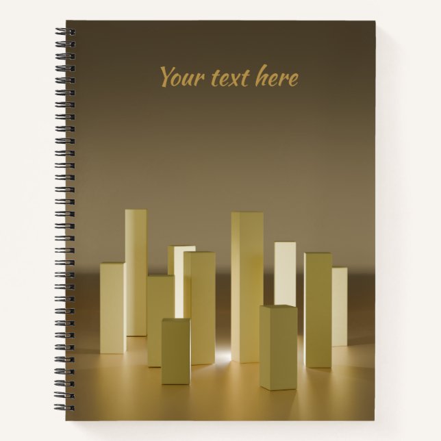 Tours Abstraites Jaunes et Or Carnet spiral (Devant)